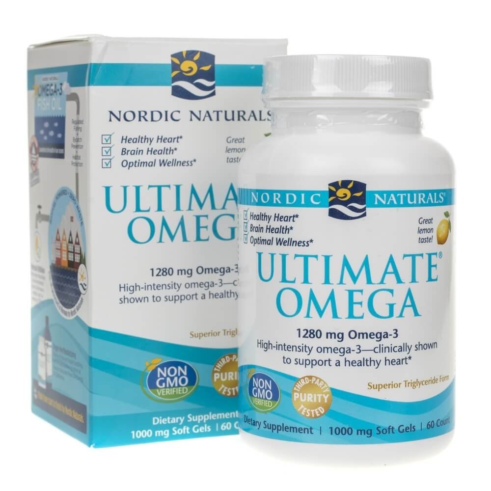 Nordic Naturals Ultimate Omega, citrinos skonio - 60 kapsulių