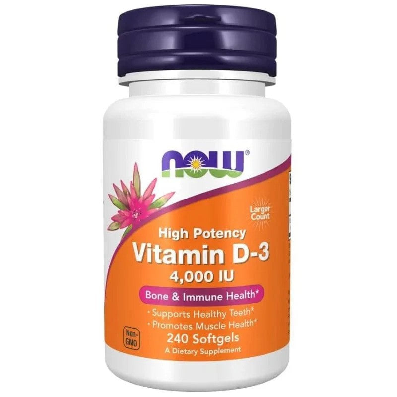 NOW Vitamin D-3 4000 IU, 240 capsules