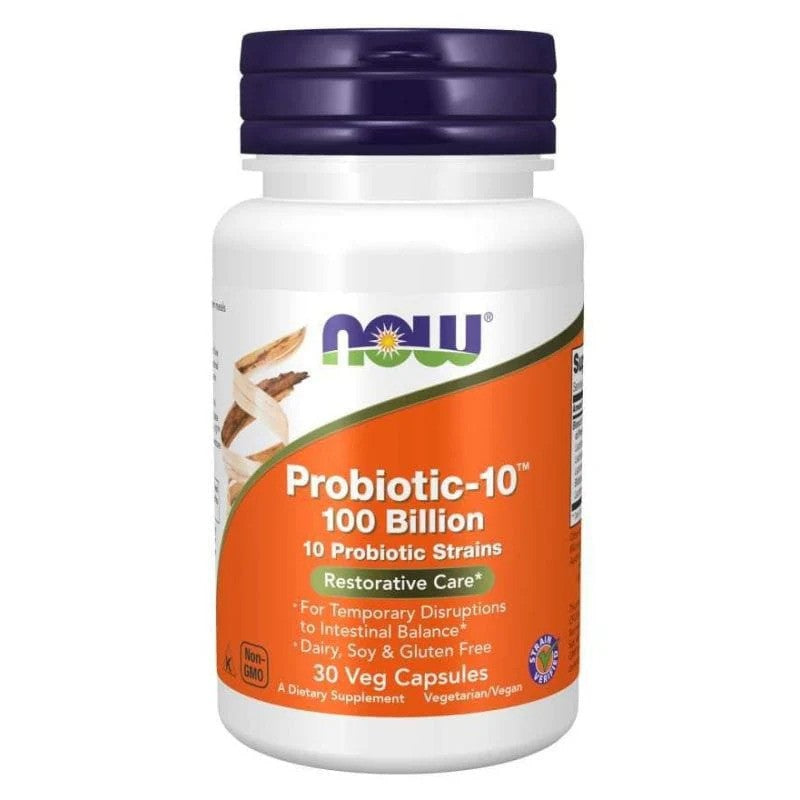 NOW Probiotic-10 100 billion Probiotics, 30 capsules