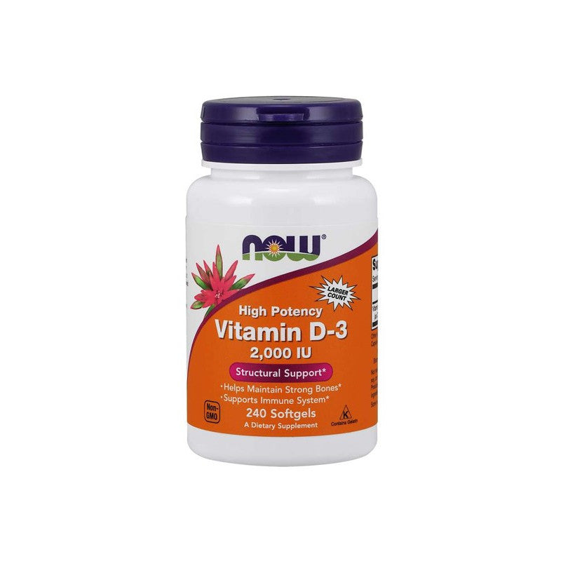 NOW Vitamin D3 2000 IU, 240 capsules