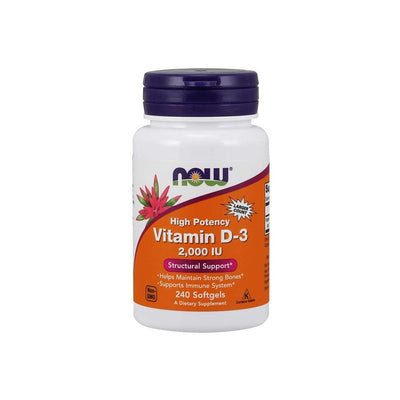 NOW Vitamin D3 2000 IU, 240 capsules