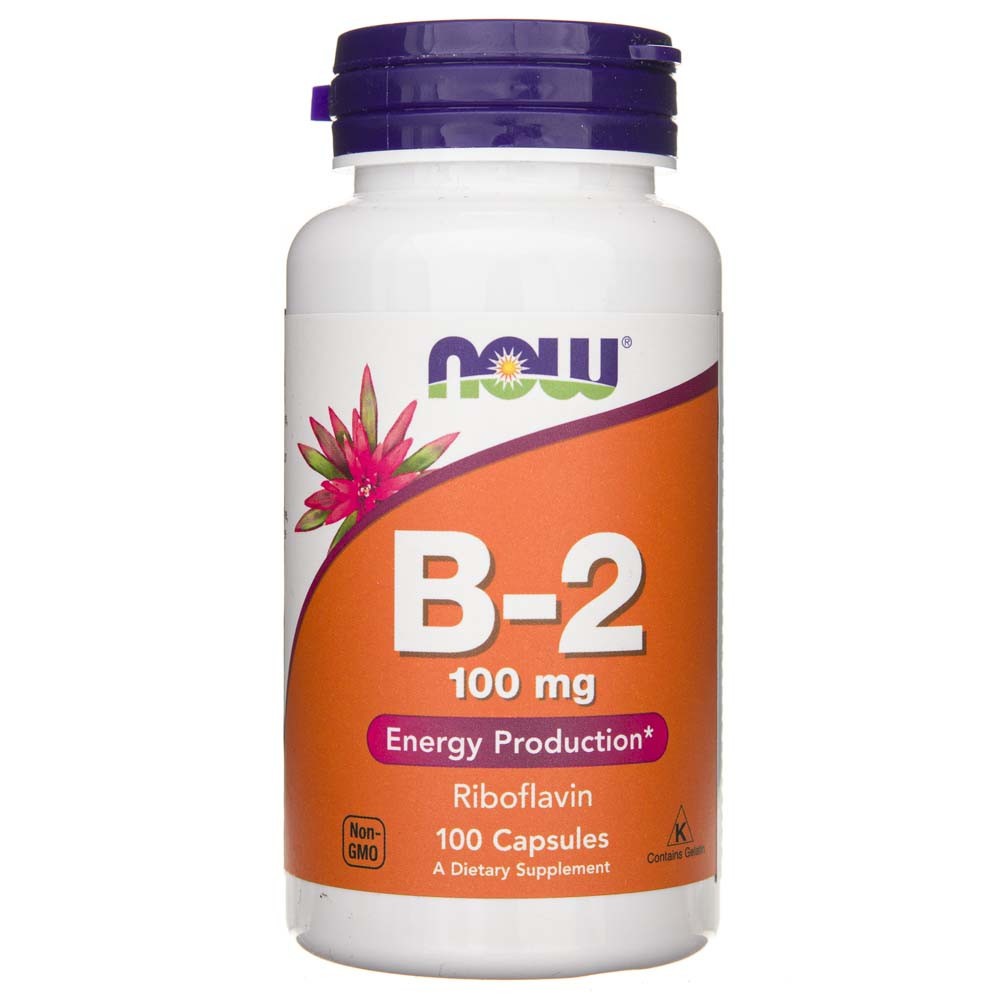 Now Foods vitaminas B-2 100 mg - 100 kapsulių