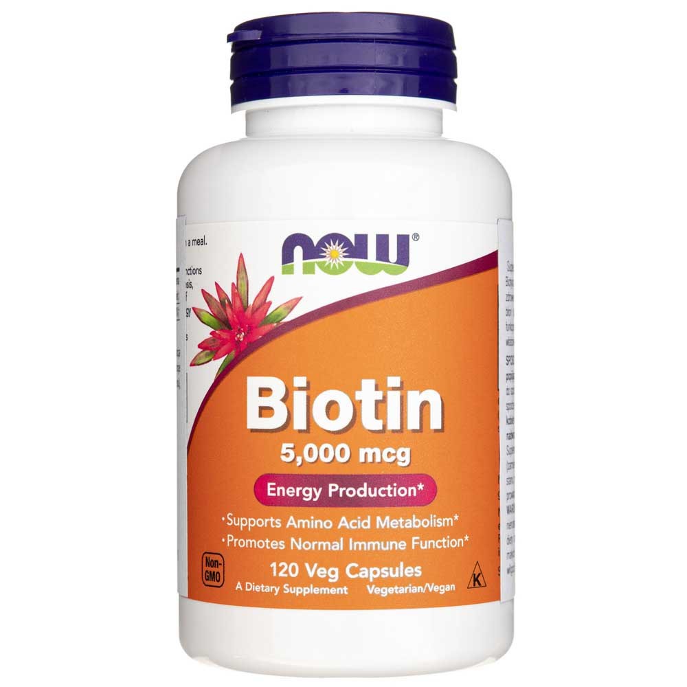 Now Foods Biotinas 5000 mcg – 120 kapsulių