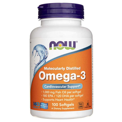 Now Foods Omega-3, 180 EPA / 120 DHA – 100 kapsulių