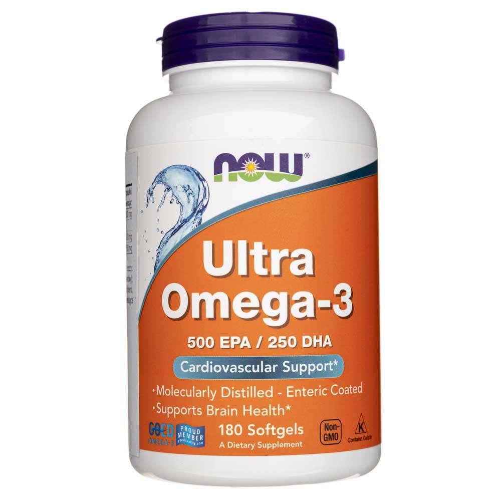 Now Foods Ultra Omega-3, 500 EPA / 250 DHA – 180 kapsulių