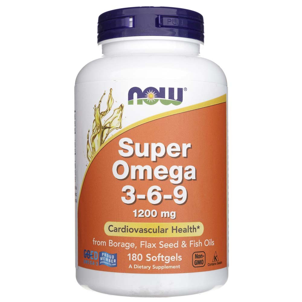 Now Foods Super Omega 3-6-9 1200 mg - 180 kapsulių