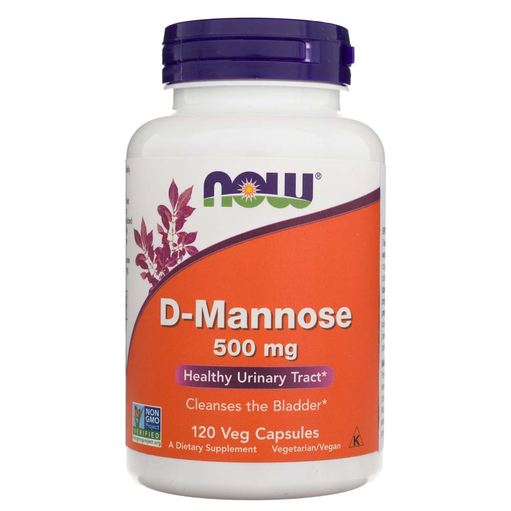 Now Foods D-Mannose 500 mg – 120 kapsulių