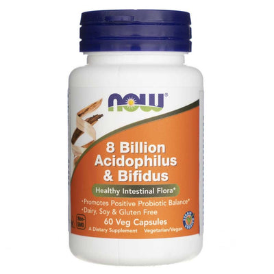 Now Foods Acidophilus & Bifidus 8 milijardai KSV – 60 kapsulių