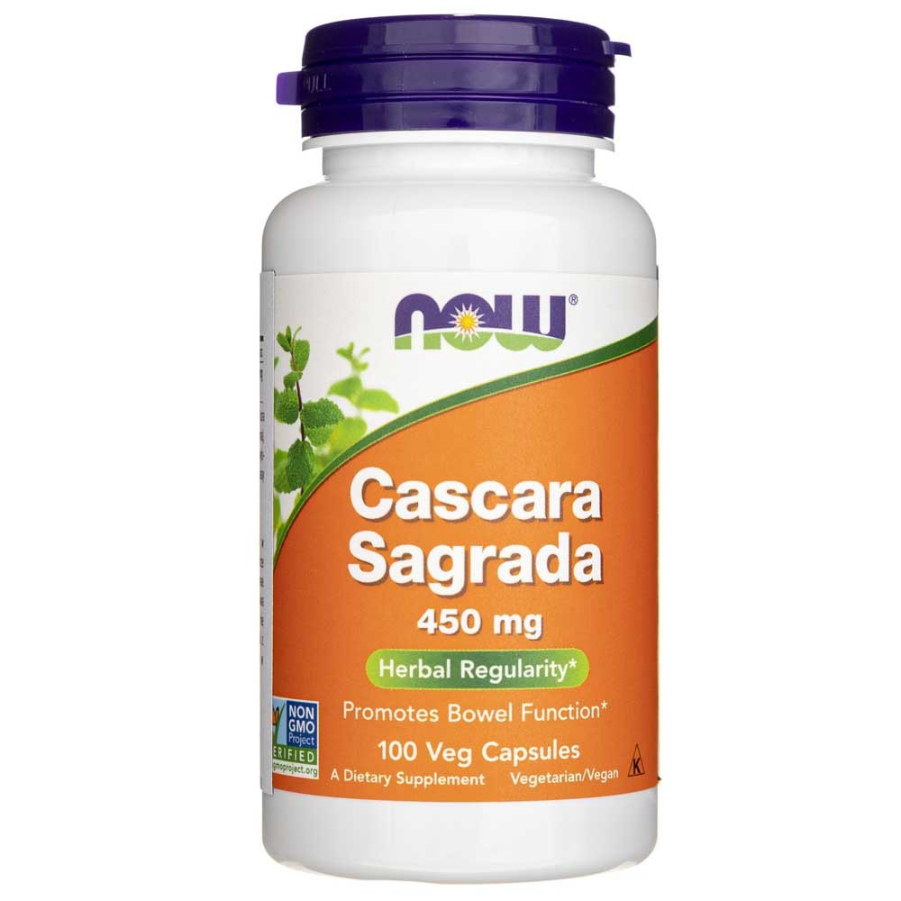 Now Foods Cascara Sagrada 450 mg – 100  kapsulių