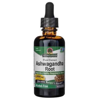 Nature's Answer Ashwagandha, skystas ekstraktas, be alkoholio 2000 mg - 30 ml