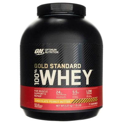 Optimum Nutrition Gold Standard 100% išrūgų baltymai, šokoladinis žemės riešutų sviestas - 2270 g