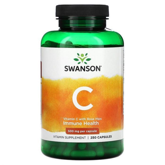 Swanson Vitamin C with Wild Rose 500 mg, 100 capsules