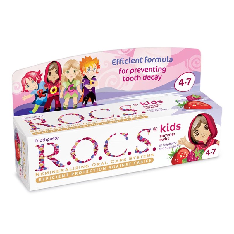 R.O.C.S. KIDS Dantu pasta Summer Swirl of Raspberry and Strawberry, 35 ml kaina