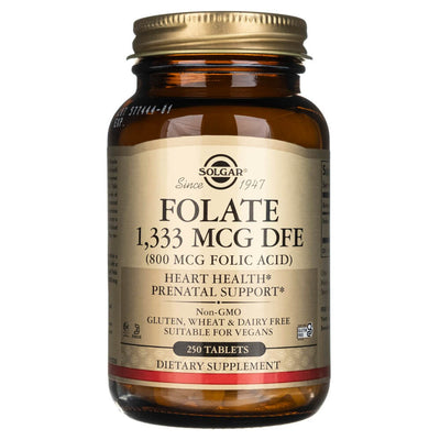 Solgar Folate 1 333 mcg DFE (800 mcg folio rūgšties) - 250 tablečių