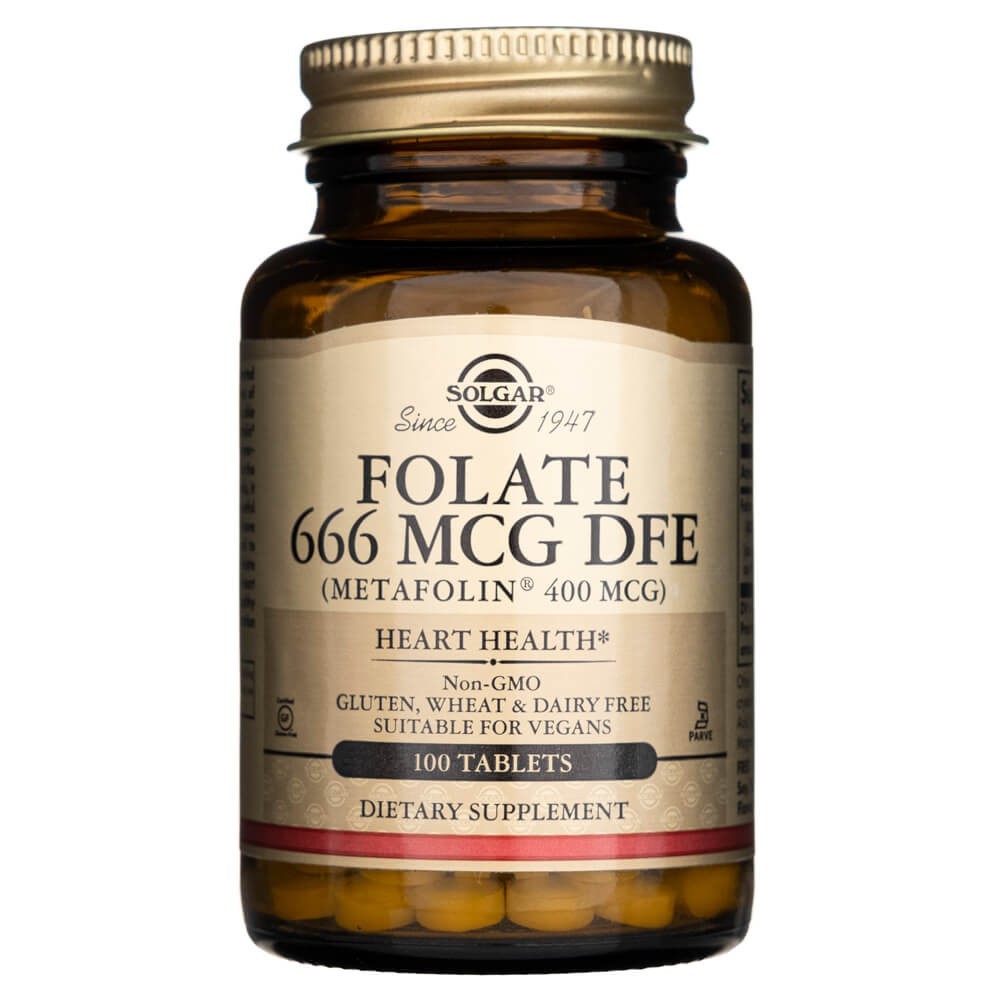 Solgar Folate 666 mcg DFE (Metafolin® 400 mcg) - 100 tablečių