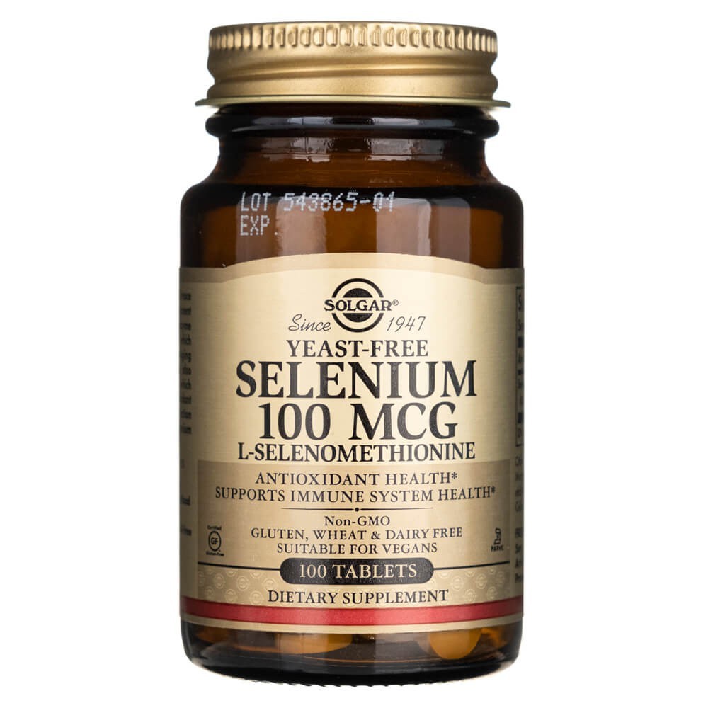 Solgar Selenas be mielių 100 mcg - 100 tablečių