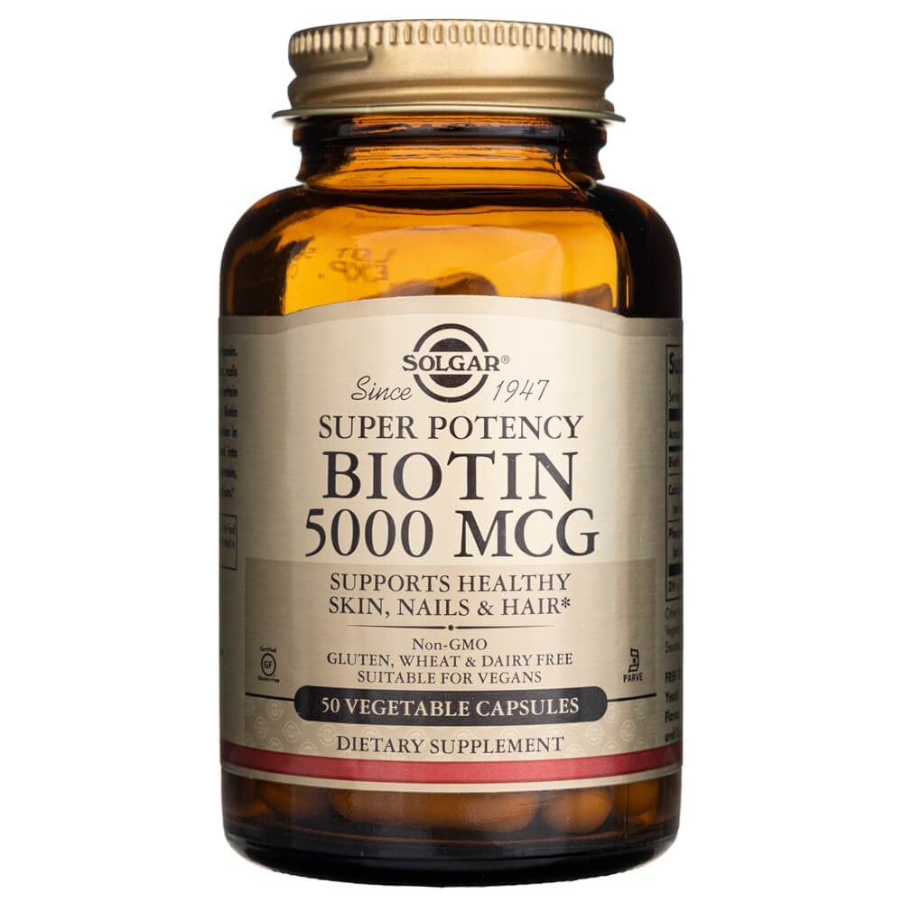 Solgar Biotinas 5000 mcg - 50 kapsulių