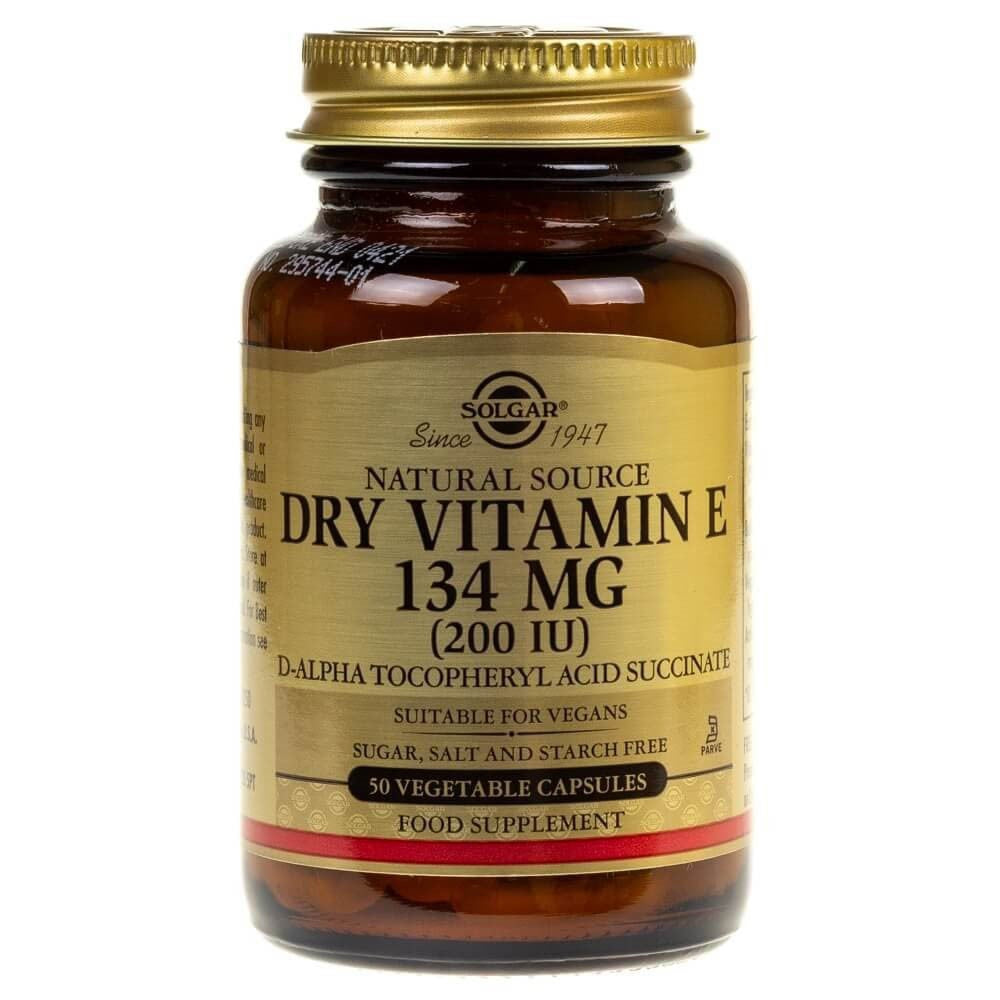 Solgar Dry Vitamin E 134 mg - 50 kapsulių