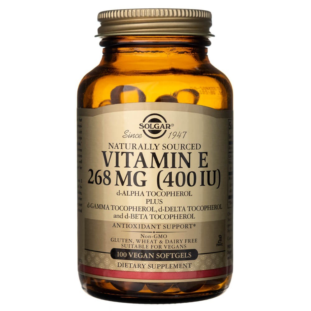 Solgar vitaminas E 268 mg (400 TV) (d-alfa tokoferolis) - 100 kapsulių