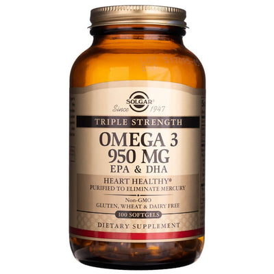 Solgar trigubo stiprumo Omega 3 950 mg - 100 kapsulių