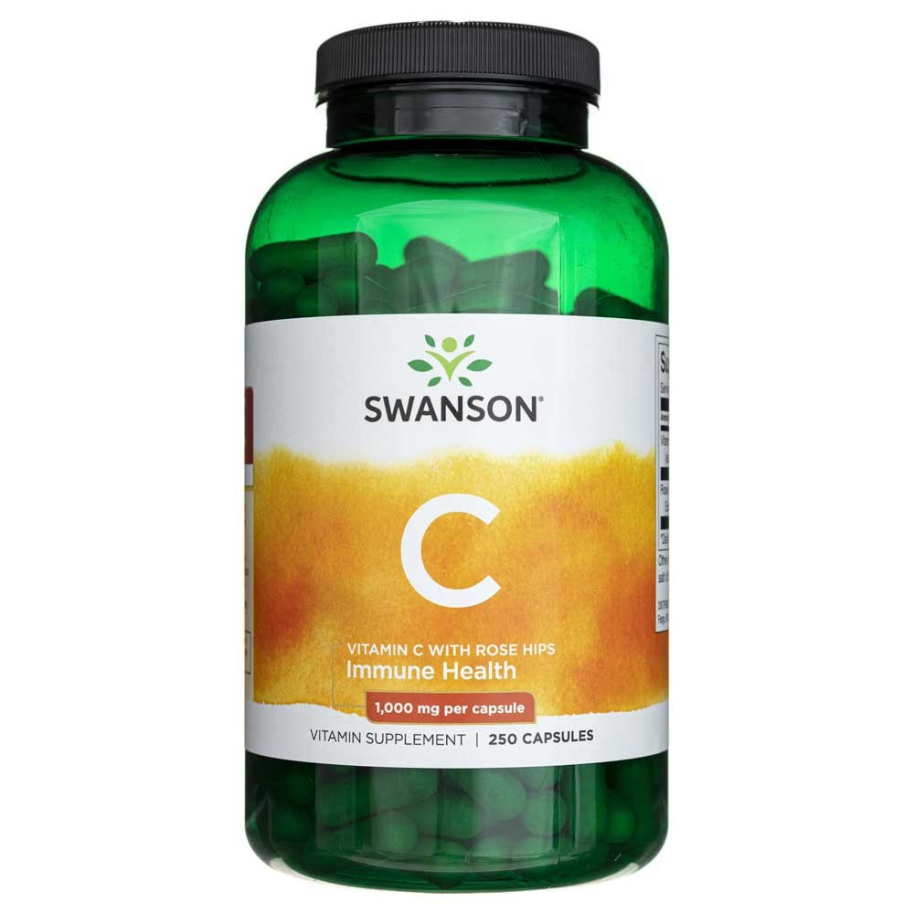 Swanson vitaminas C su rožių klubais 1000 mg - 250 kapsulių