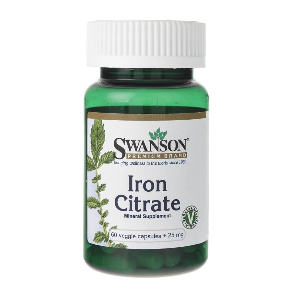 Swanson Iron Citrate 25 mg – 60 kapsulių