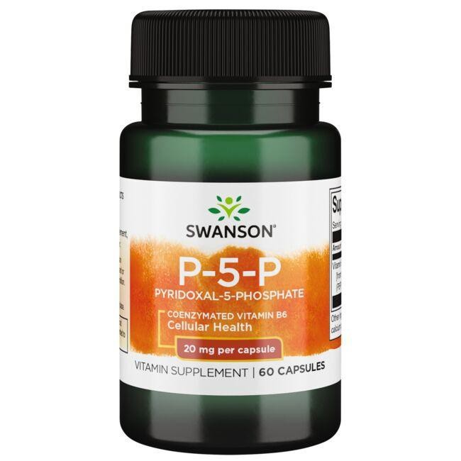 Swanson vitaminas B6 P-5-P (piridoksal-5-fosfatas) 20 mg - 60 kapsulių