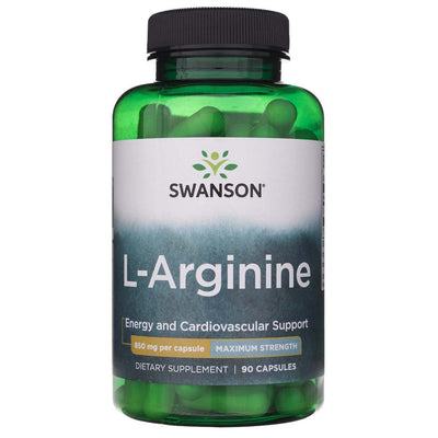 Swanson L-Arginine - Maksimalus stiprumas 850 mg - 90 kapsulių