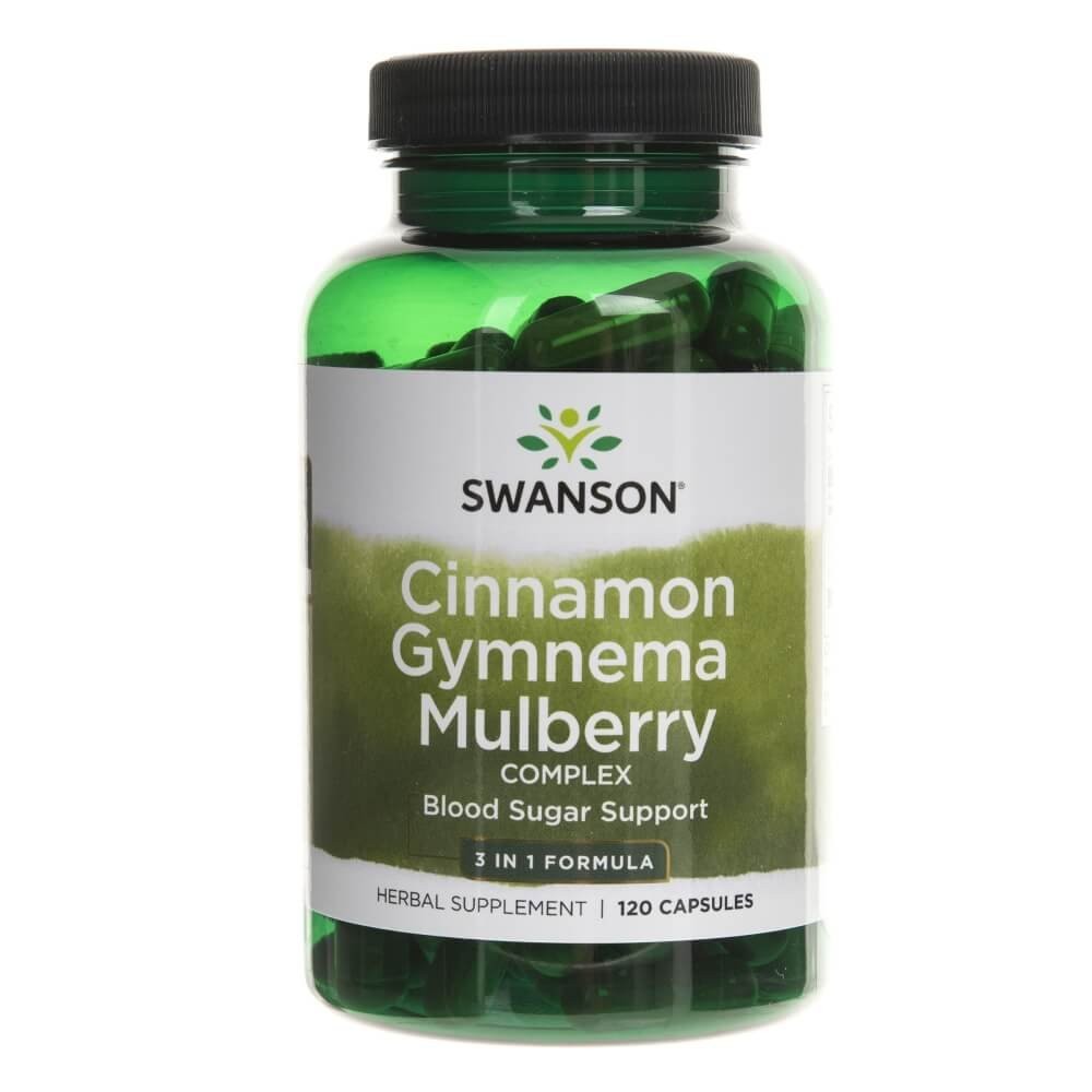 Swanson Cinamon, Gymnema ir Mulberry Complex - 120 kapsulių