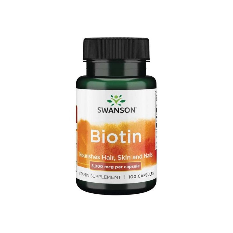 Swanson Biotin 5000 mcg - 100 kapsulių