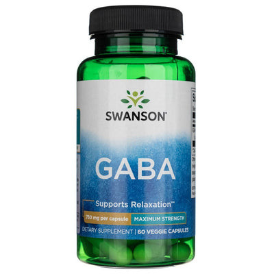 Swanson GABA – didžiausias stiprumas 750 mg – 60 kapsulių