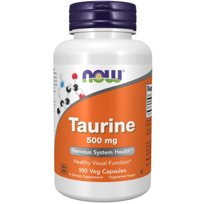 NOW Taurine 500 mg L-Taurine, 100 capsules