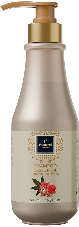 Famirel Castor Oil Shampoo – Šampūnas su ricinos aliejumi plaukų augimui ir stiprinimui (500 ml)