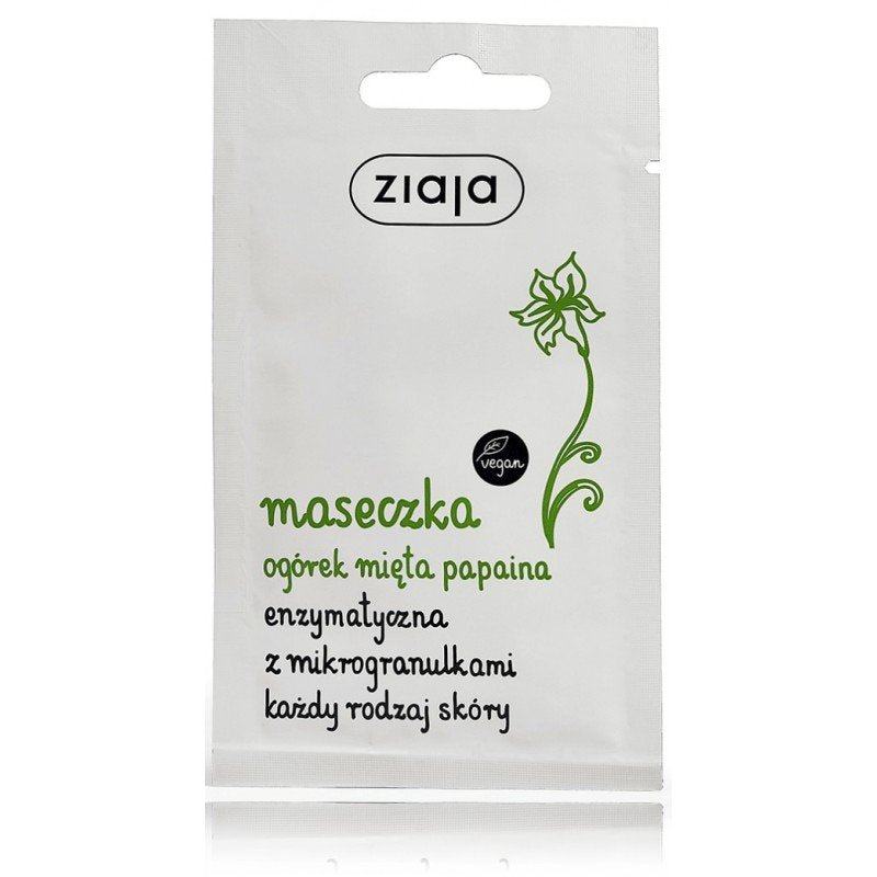 Ziaja enzyme face mask with microgranules with cucumber, mint and papaya, 7 ml