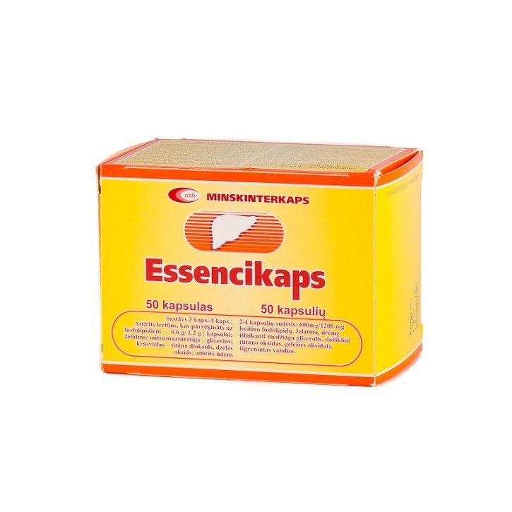 Essencicaps 300mg kapsulės N50, maisto papildas Kepenims kaina