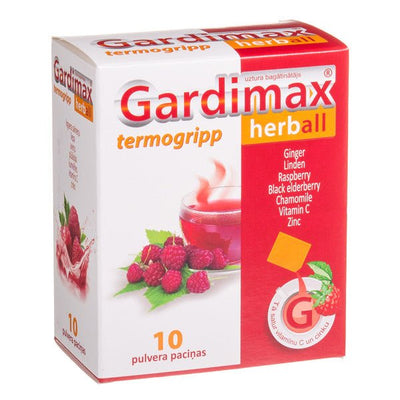 GARDIMAX TERMOGRIPP, milteliai geriamajam tirpalui, 10 maišelių kaina