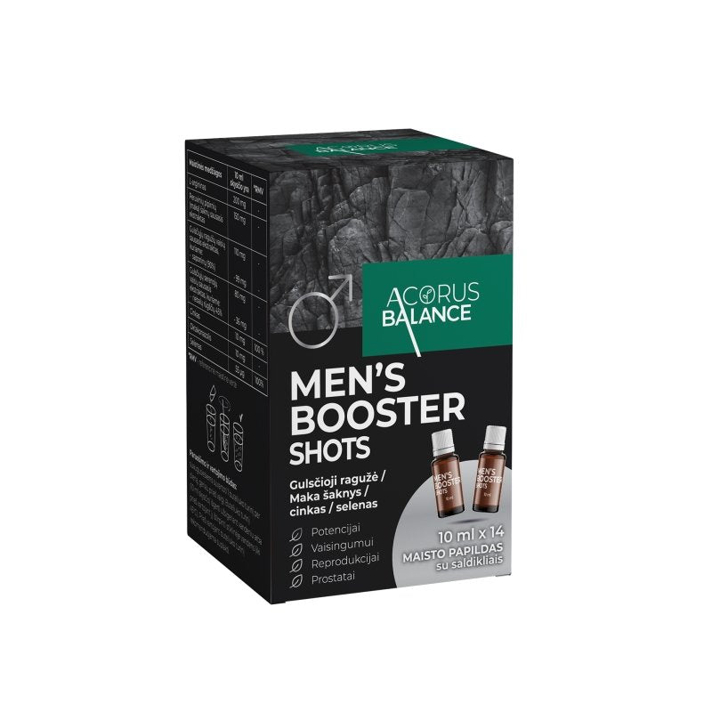 MEN'S BOOSTER SHOTS, potencijai ir vaisingumui, 14 vnt. kaina