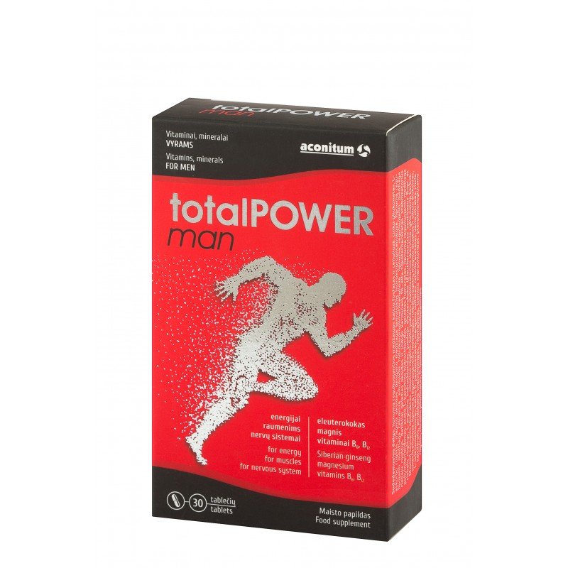 totalPOWER man vitaminų ir mineralų kompleksas vyrams, 30 tablečių - Sveikata1.lt